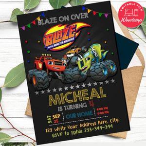 Blaze Invitation Customizable Template Instant Download