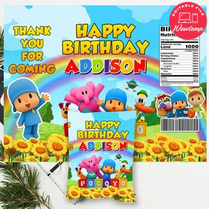 Pocoyo Chip Bag Digital File Printable Instant Download