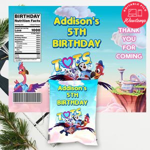 T.O.T.S Birthday Chip Bag Digital File Printable Instant Download