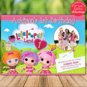 Printable Lalaloopsy Birthday Invitation With Photo Instant Download