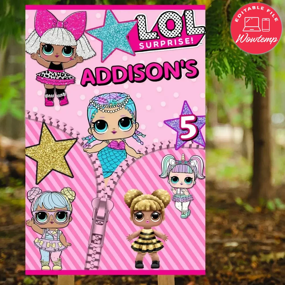 Lol Surprise Dolls Birthday Party Sign Digital File Printable DIY | Wowtemp