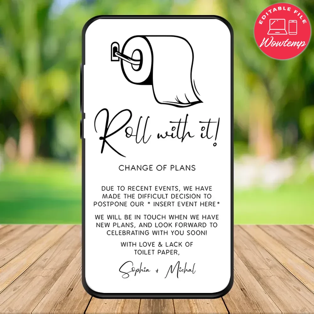 Electronic Postponed Date Announcement Template Instant Download | Wowtemp