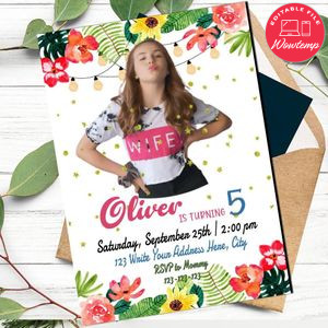 Aloha Piper rockelle Birthday Invitation Printable Instant Download