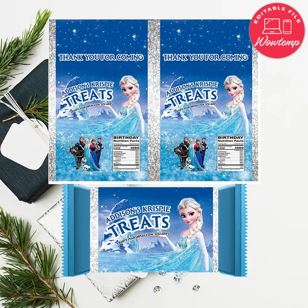 Frozen Rice Krispie Treat Digital File Printable DIY | Wowtemp
