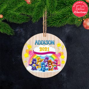 Carebear Christmas Wood Ornament Gift