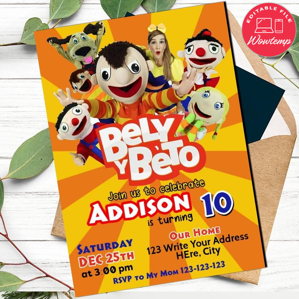 Bely y Beto Birthday Flyer Template to print at home Instant Download