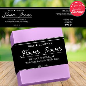 Simply Natural Soap Label Customizable Template Instant Download