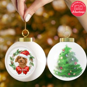 Golden Retriever Poodle Christmas Ball Ornament Gift
