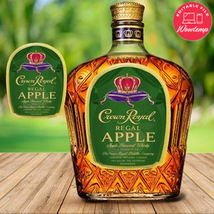 Crown Royal Regal Apple label for birthday Customizable Template Instant Download