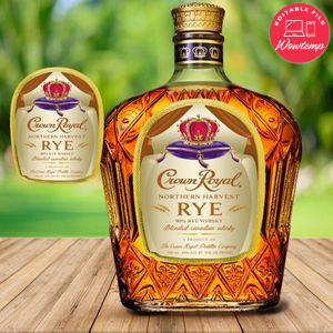 Crown Royal Rye label for birthday Customizable Template Instant Download