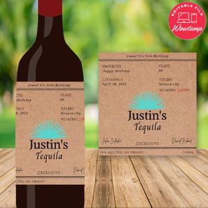 Casamigos Tequila Birthday Label Customizable Template Instant Download