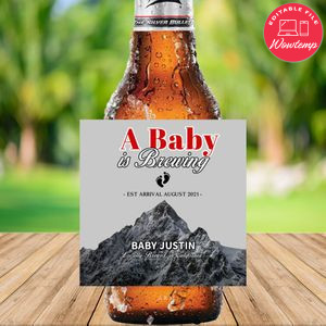 Coors Light Baby Announcement Beer Label Customizable Template Instant Download