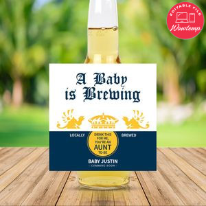 Corona Extra Baby Announcement Beer Label Customizable Template Instant Download