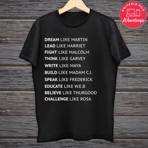 Dream Like Martin Black History Month Shirt Digital File Transparent PNG & SVG Instant Download