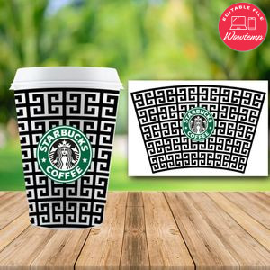 Starbucks Wrap Versace PNG File template Instant Download