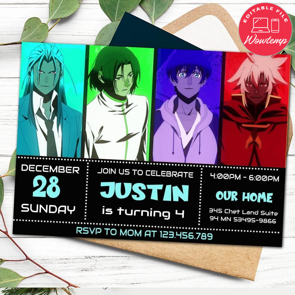 The god of high school Birthday Flyer Printable Instant Download