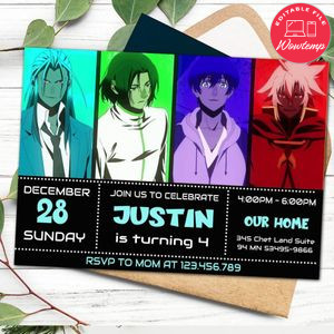 The god of high school Birthday Flyer Printable Instant Download