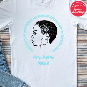 African American Happy Birthday Shirt PNG SVG Template Printable Instant Download