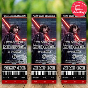 Editable Star Wars Kylo Ren Invitation Instant Download