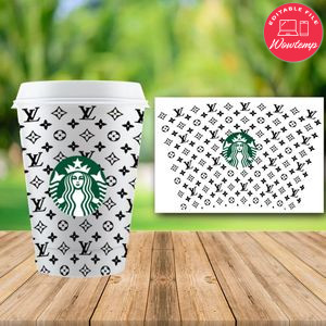 Starbucks Wrap LV Louis Vuiton PNG File template Instant Download