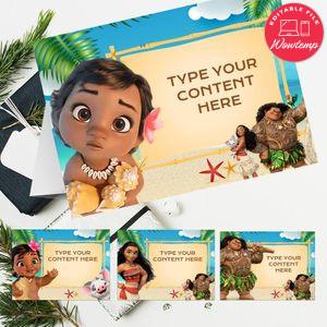 Baby Moana Food Labels Printable Instant Download