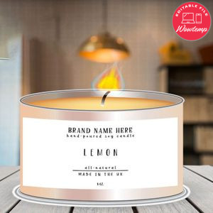 Editable Tin Candle Label with 3 sizes (2x2.5, 3x1, 3x1.5) Instant Download