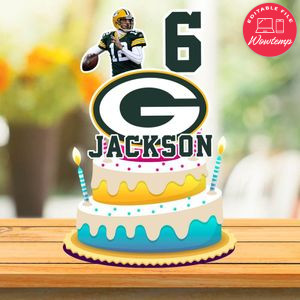 Printable Aaron Rodgers Green Bay Packers Birthday Cake Topper Template Instant Download