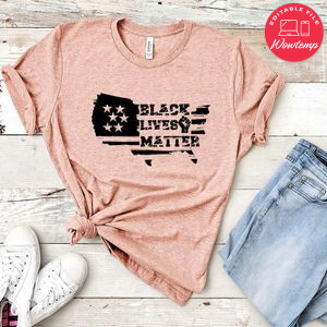 Black Lives Matter American Flag T-Shirt
