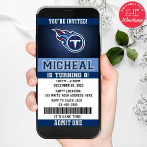 Electronic Tennessee Titans Birthday Flyer Instant Download