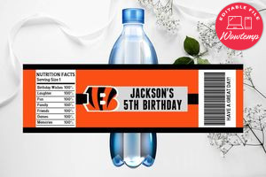 Printable Cincinnati Bengals Water Bottle Labels Instant Download