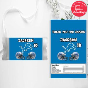 Detroit Lions Candy Bar Wrapper Digital File Printable Instant Download