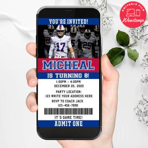 Electronic Buffalo Bills Ticket Electronic Invite Birthday Invitations Instant Download