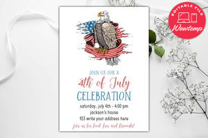 Printable 4th of July Celebration Party Invitation Instant Download
