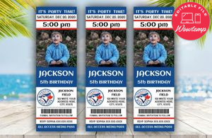 Printable Toronto Blue Jays Birthday Ticket With Photo Invitation Instant Download
