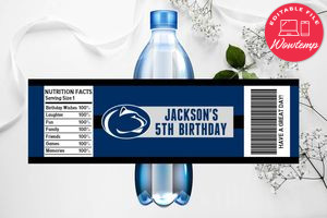 Printable Penn State Nittany Lions Water Bottle Labels Instant Download