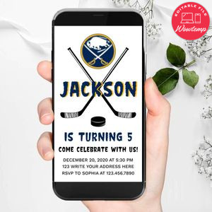 Electronic Buffalo Sabres Electronic Invite Birthday Invitation Template Instant Download