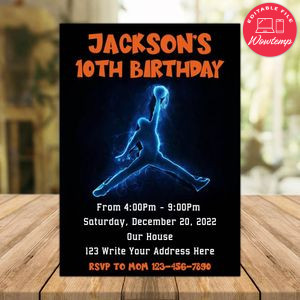 Basketball Birthday Flyer Instant Download