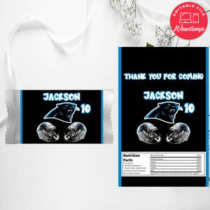 Carolina Panthers Candy Bar Wrapper Digital File Printable Instant Download