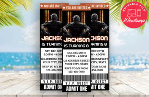Editable Call of Duty Ticket Birthday Flyer Instant Download