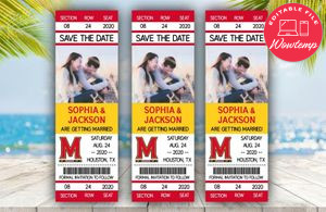 Editable Maryland Terrapins Save The Date Wedding Engagement Announcement Ticket Invitation Instant Download