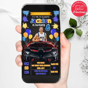 Mobile Luka Doncic Dallas Mavericks Drive By Birthday Parade Electronic Invite Invitation Template Instant Download
