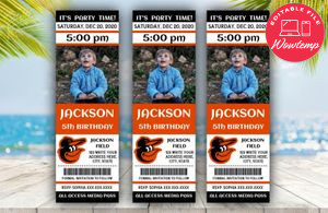 Printable Baltimore Orioles Birthday Ticket With Photo Invitation Instant Download