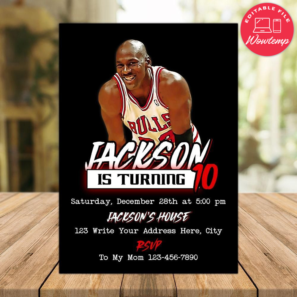 Michael Jordan Birthday Flyer Instant Download