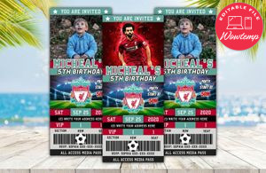 Liverpool FC Ticket Birthday Editable Templates DIY