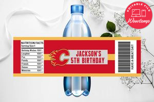 Printable Calgary Flames Water Bottle Labels Instant Download
