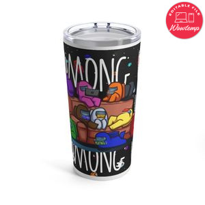 Among Us 20 oz Skinny Tumbler Customizable Design Template Instant Download