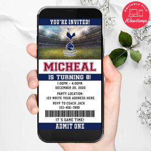 Electronic Tottenham Birthday Flyer Instant Download