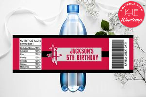 Printable Houston Rockets Water Bottle Labels Instant Download