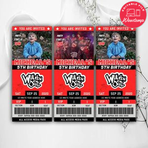 Printable Wild'n Out Birthday Ticket Invitations Instant Download