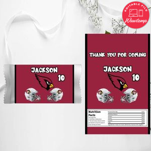 Arizona Cardinals Candy Bar Wrapper Digital File Printable Instant Download